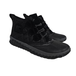 Sorel Out N About Lux Black Quilted Waterproof Ankle Boots